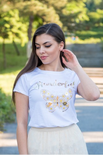 Дамска тениска с щампа Butterfly Дамска тениска с щампа Butterfly