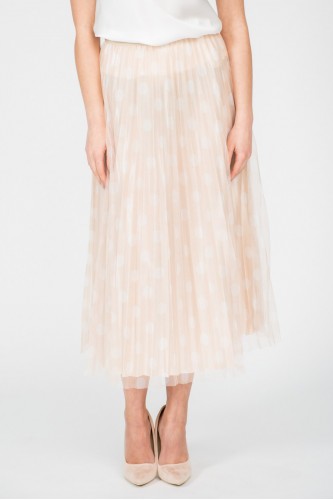 Дамска тюлена пола на точки в прасковен цвят Дамска тюлена пола на точки в прасковен цвят